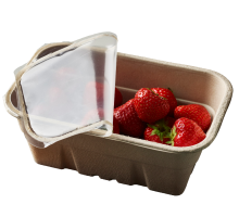 Pulp tray sealed strawberry