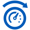 solid+blue+icon+of+a+speedometer